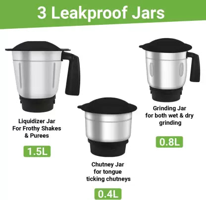 Inalsa MaxxBlend 750 Mixer Grinder (3 Jars, Black) Inalsa MaxxBlend 750 Mixer Grinder (3 Jars, Black)